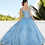 Thumbnail: Patterned Glitter Quinceañera Dress with Cape 89357